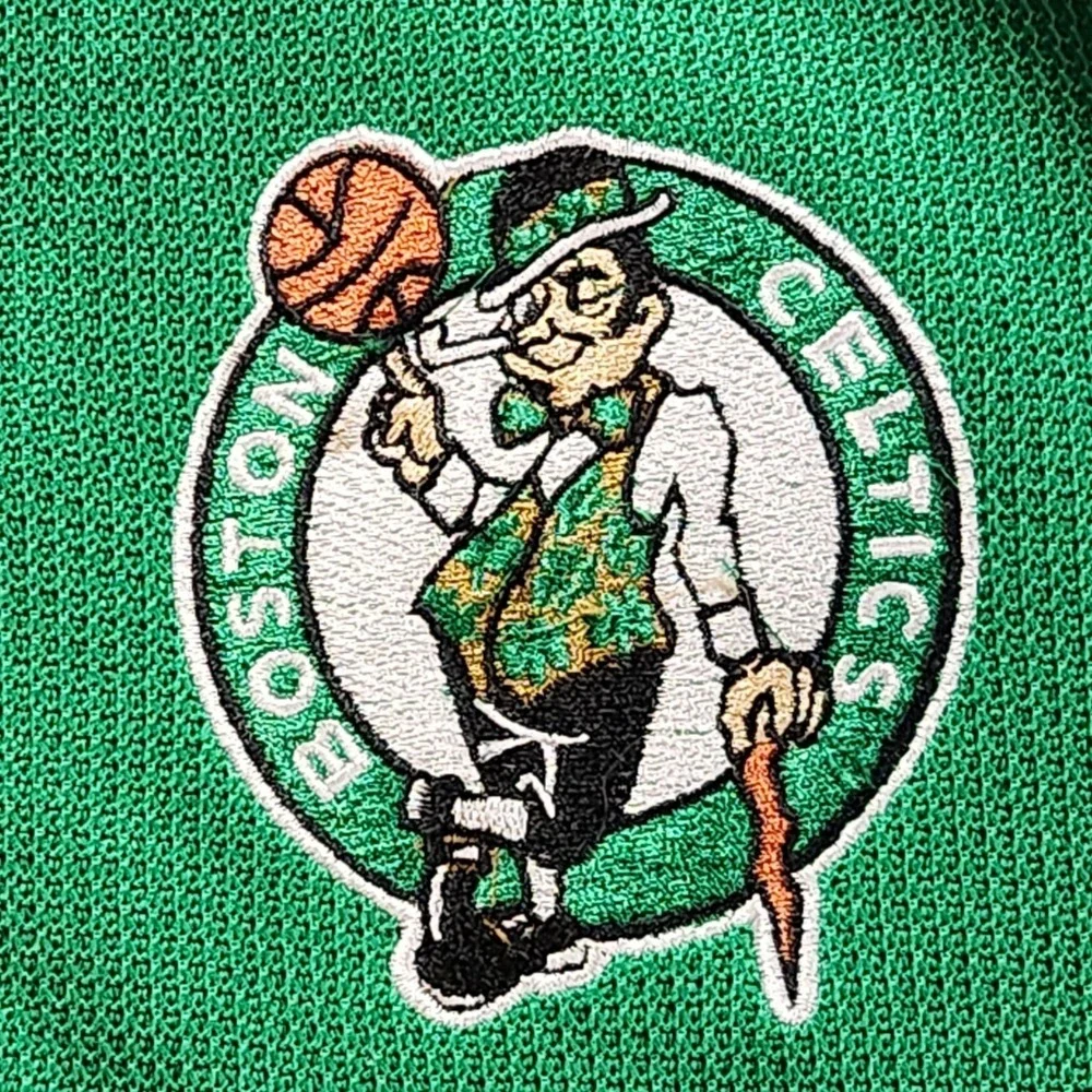 Boston Celtics Jacket Mens Medium Green 1/4 Zip Pullover Textured NBA Ultra Game